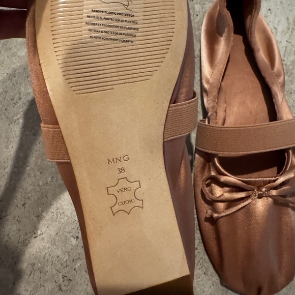 Mango Brown Leather Flats with Lace-Up Detail - Picture 3 of 3